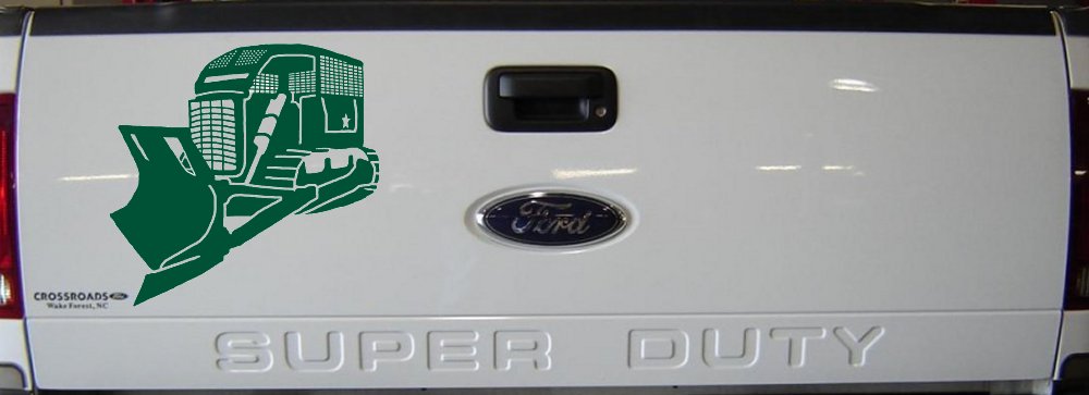 Detailed Rome Plow Bulldozer Military Car or Truck Window Decal Sticker (Dark Green)