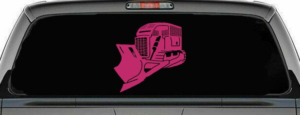 Detailed Rome Plow Bulldozer Military Car or Truck Window Decal Sticker (Hot Pink)