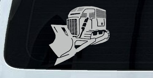 Detailed Rome Plow Bulldozer Military Car or Truck Window Decal Sticker (Light Gray)