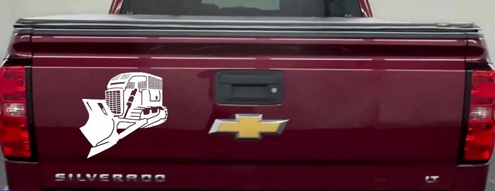 Detailed Rome Plow Bulldozer Military Car or Truck Window Decal Sticker (White)