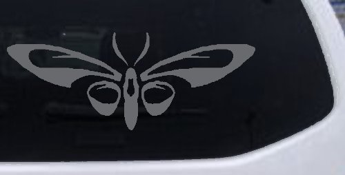 Tribal Butterfly Butterflies Car or Truck Window Decal Sticker (Silver)