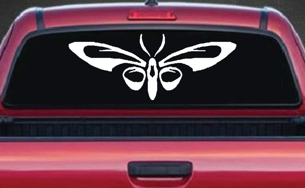 Tribal Butterfly Butterflies Car or Truck Window Decal Sticker (White)