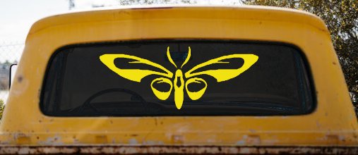 Tribal Butterfly Butterflies Car or Truck Window Decal Sticker (Yellow)