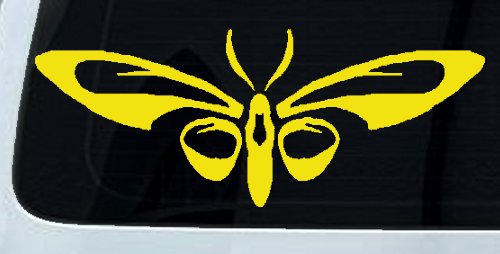 Tribal Butterfly Butterflies Car or Truck Window Decal Sticker (Yellow)