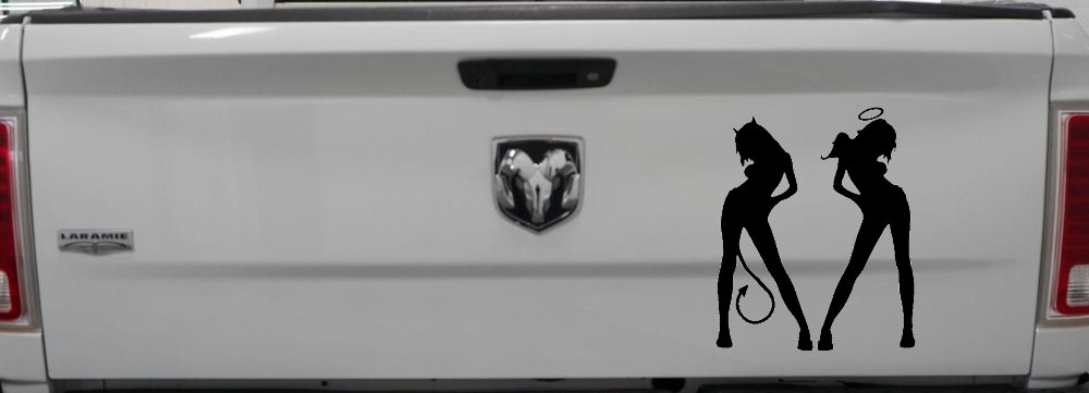 Good and Bad Girls Angel and Devil Car or Truck Window Decal Sticker