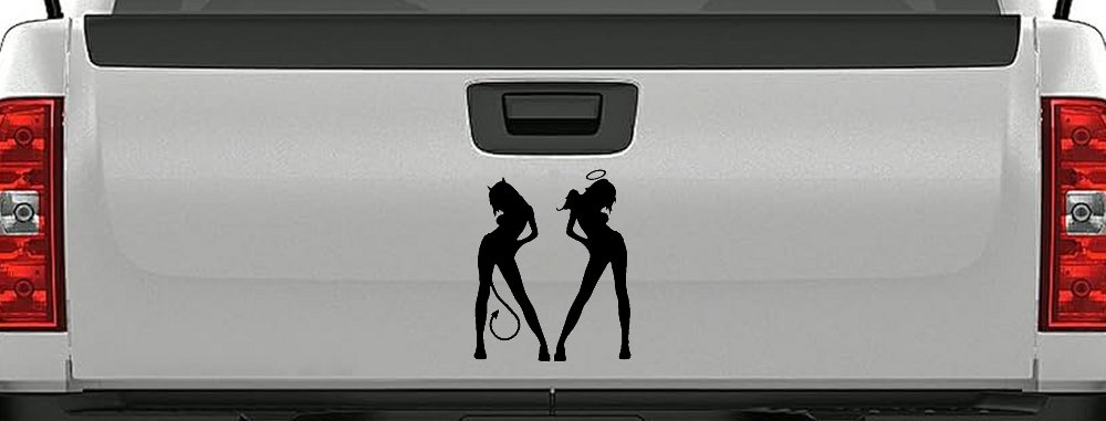 Good and Bad Girls Angel and Devil Car or Truck Window Decal Sticker