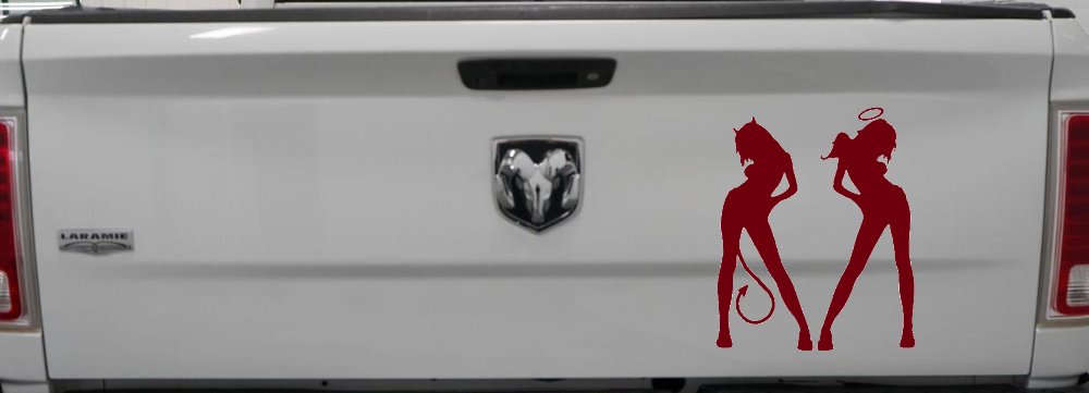 Good and Bad Girls Angel and Devil Car or Truck Window Decal Sticker