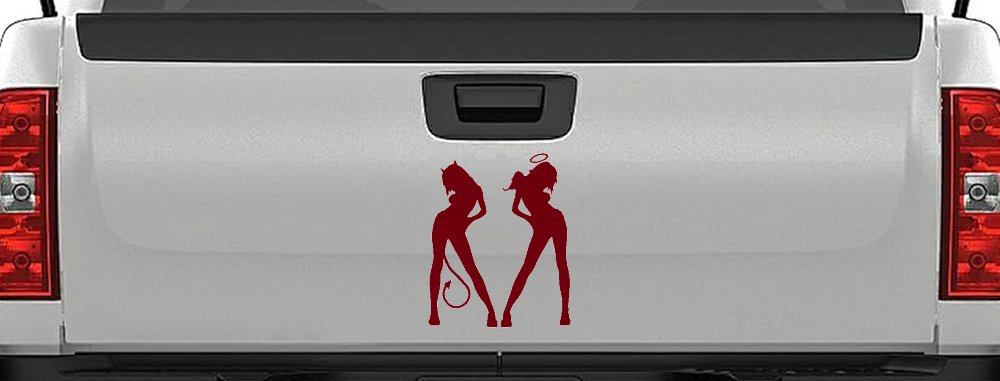 Good and Bad Girls Angel and Devil Car or Truck Window Decal Sticker