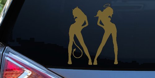 Good and Bad Girls Angel and Devil Car or Truck Window Decal Sticker