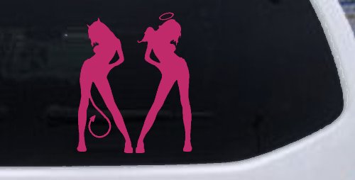 Good and Bad Girls Angel and Devil Car or Truck Window Decal Sticker