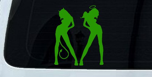 Good and Bad Girls Angel and Devil Car or Truck Window Decal Sticker