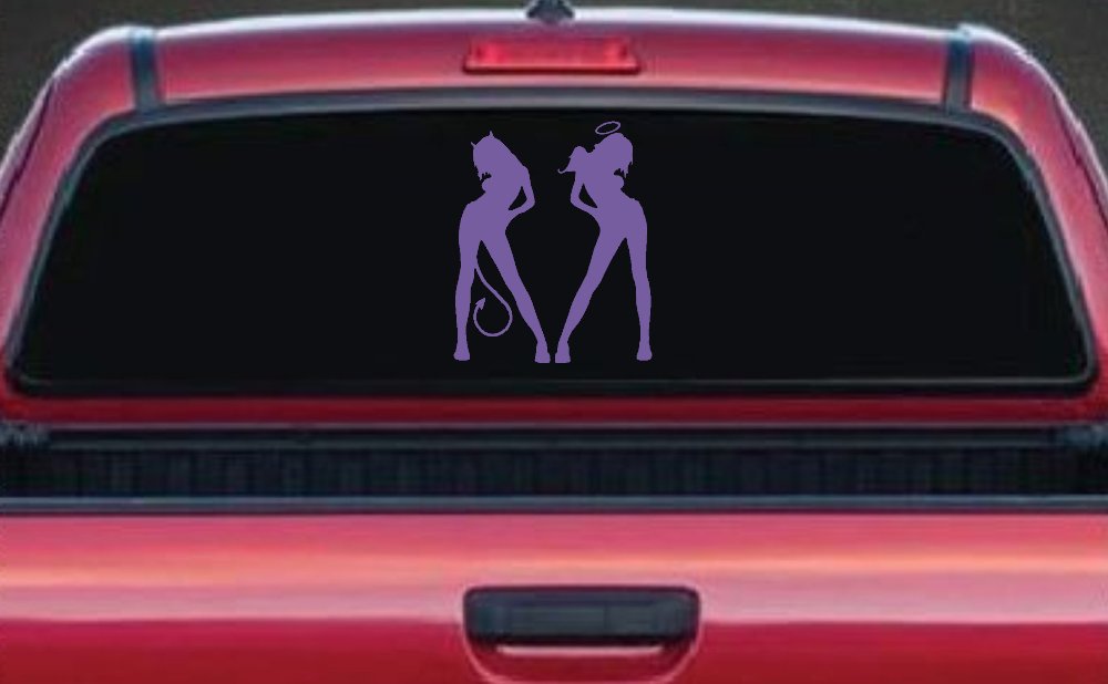 Good and Bad Girls Angel and Devil Car or Truck Window Decal Sticker