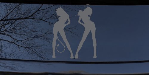 Good and Bad Girls Angel and Devil Car or Truck Window Decal Sticker