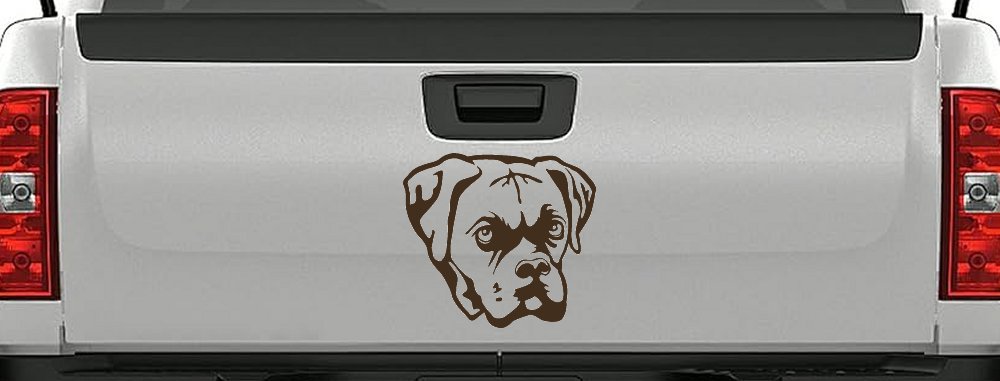 Boxer Bulldog Dog Car or Truck Window Decal Sticker (Brown)