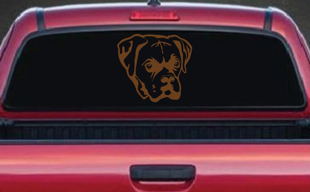 Boxer Bulldog Dog Car or Truck Window Decal Sticker (Copper)