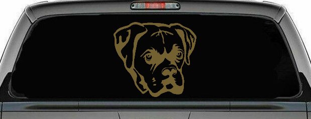 Boxer Bulldog Dog Car or Truck Window Decal Sticker (Gold)