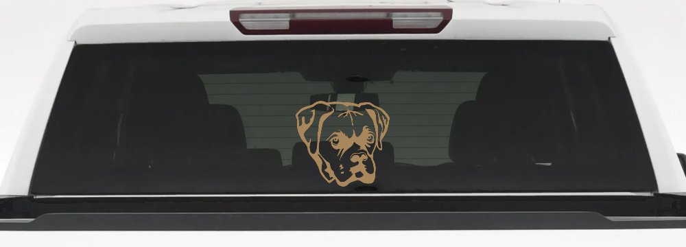 Boxer Bulldog Dog Car or Truck Window Decal Sticker (Light Brown)