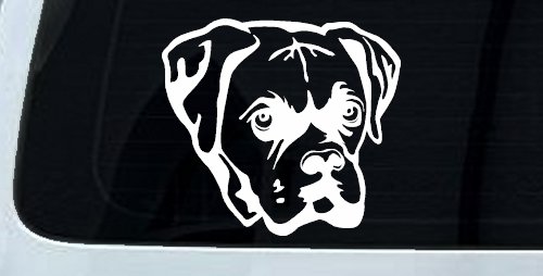Boxer Bulldog Dog Car or Truck Window Decal Sticker (White)