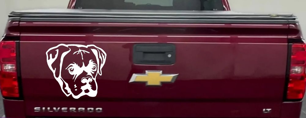 Boxer Bulldog Dog Car or Truck Window Decal Sticker (White)