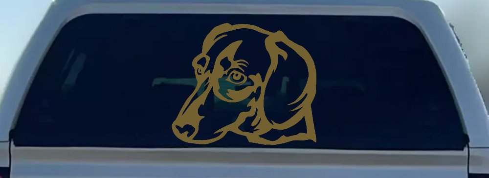 Dotson Dog Car or Truck Window Decal Sticker (Gold)