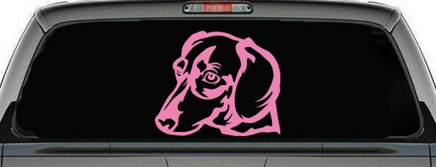 Dotson Dog Car or Truck Window Decal Sticker (Pink)