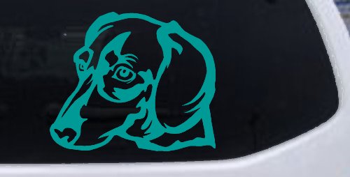 Dachshund Dog Car Truck Window Vinyl Decal Sticker (Turquoise)