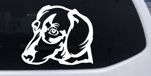 Dachshund Dog Car Truck Window Vinyl Decal Sticker (White)