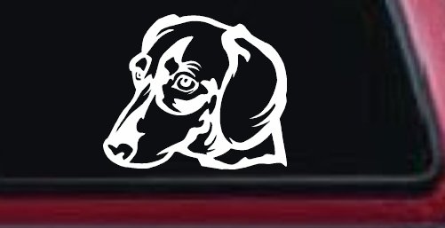 Dachshund Dog Car Truck Window Vinyl Decal Sticker (White)