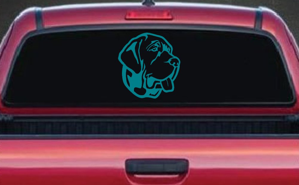 Mastiff Dog Car or Truck Window Decal Sticker (Turquoise Blue)