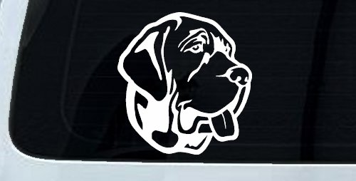 Mastiff Dog Vinyl Decal for Car Truck Window Sticker (White)