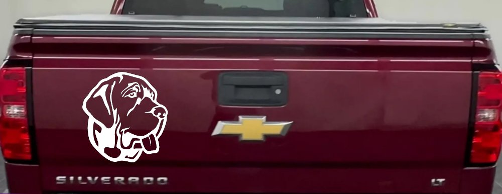 Mastiff Dog Vinyl Decal for Car Truck Window Sticker (White)