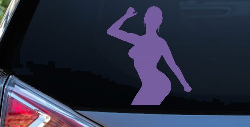 Woman Girl Dancer Car or Truck Window Decal Sticker (Purple)