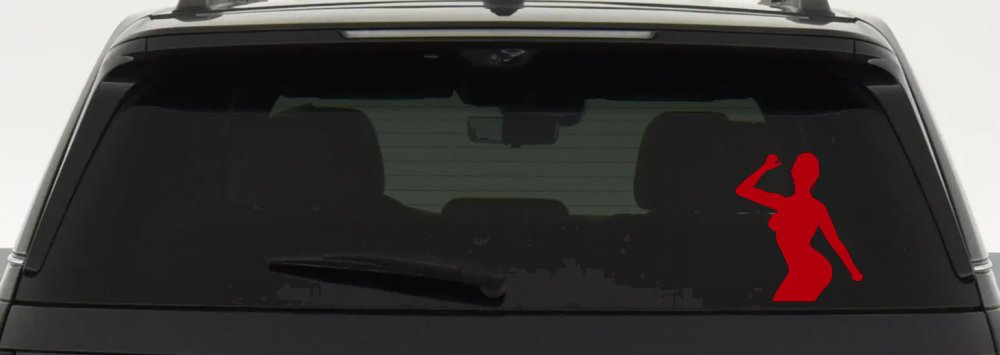 Woman Girl Dancer Car or Truck Window Decal Sticker (Red)