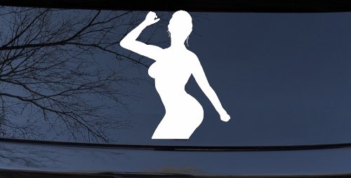 Dancer Girl Car Truck Window Decal Sticker Vinyl Art (White)