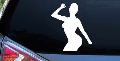 Dancer Girl Car Truck Window Decal Sticker Vinyl Art (White)