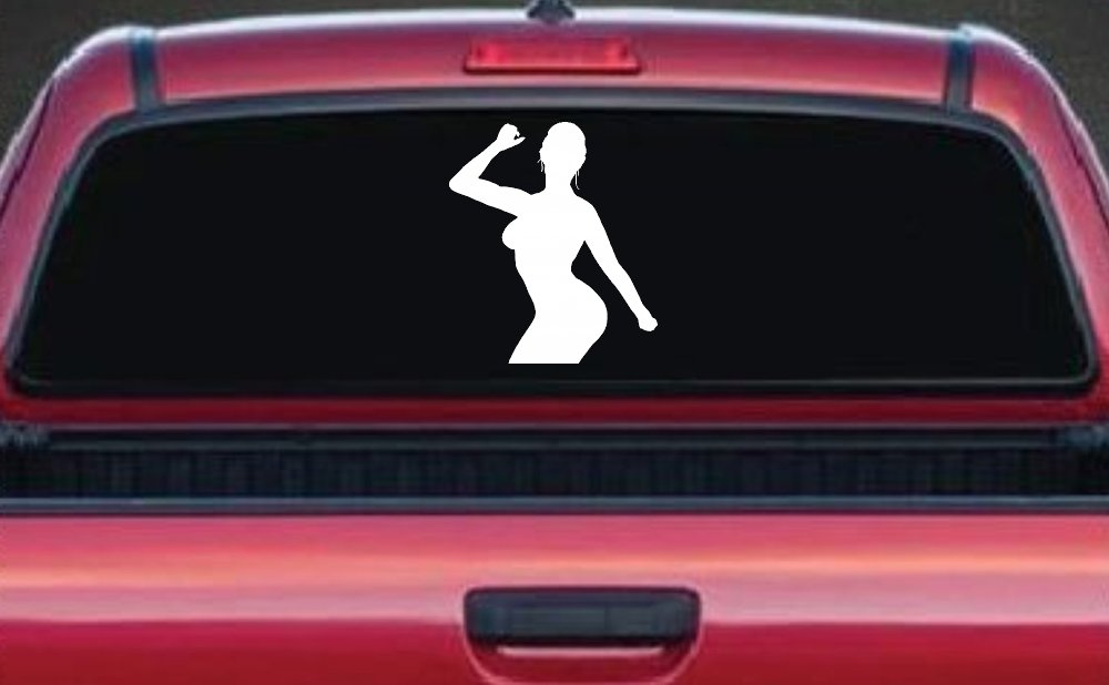 Woman Girl Dancer Car or Truck Window Decal Sticker (White)