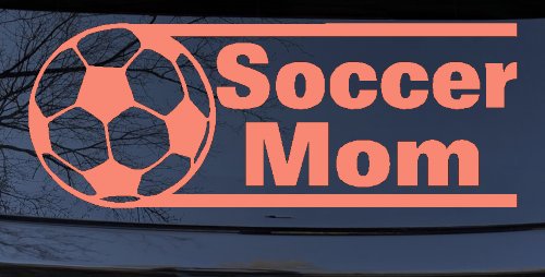 Soccer Mom Sports Car or Truck Window Decal Sticker (Coral)