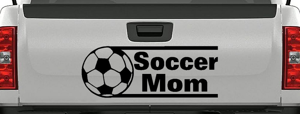 Soccer Mom Sports Car or Truck Window Decal Sticker (Matte Black)