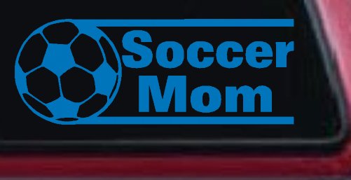 Soccer Mom Sports Car or Truck Window Decal Sticker (Sky Blue)