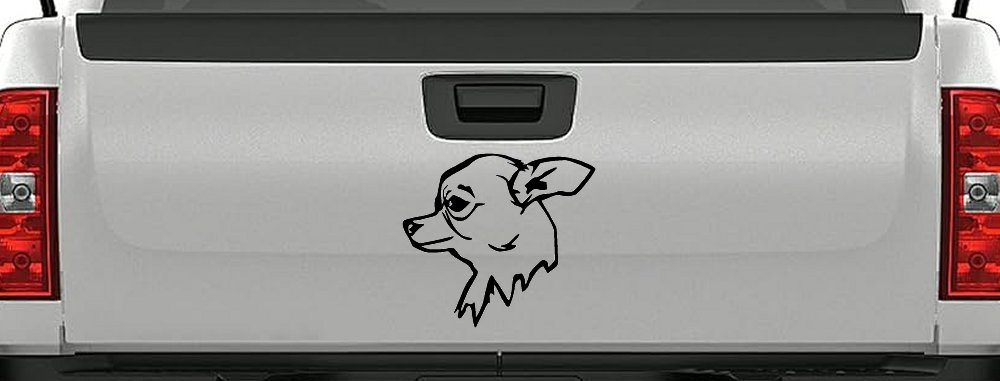 Chihuahua Dog Car or Truck Window Decal Sticker (Black)