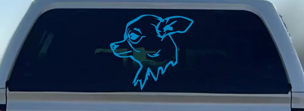 Chihuahua Dog Car or Truck Window Decal Sticker (Blue)