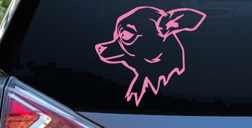 Chihuahua Dog Car or Truck Window Decal Sticker (Pink)
