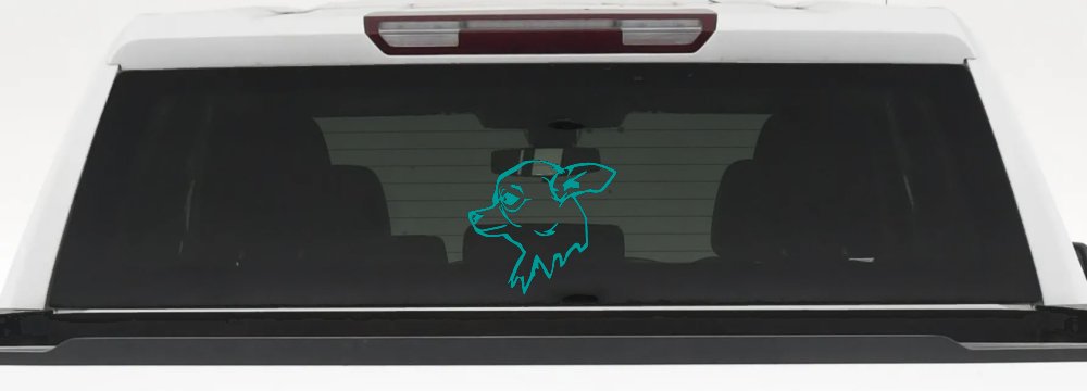 Chihuahua Dog Car or Truck Window Decal Sticker (Turquoise)
