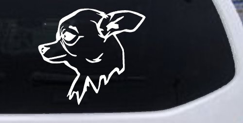 Chihuahua Dog Car or Truck Window Decal Sticker (White)