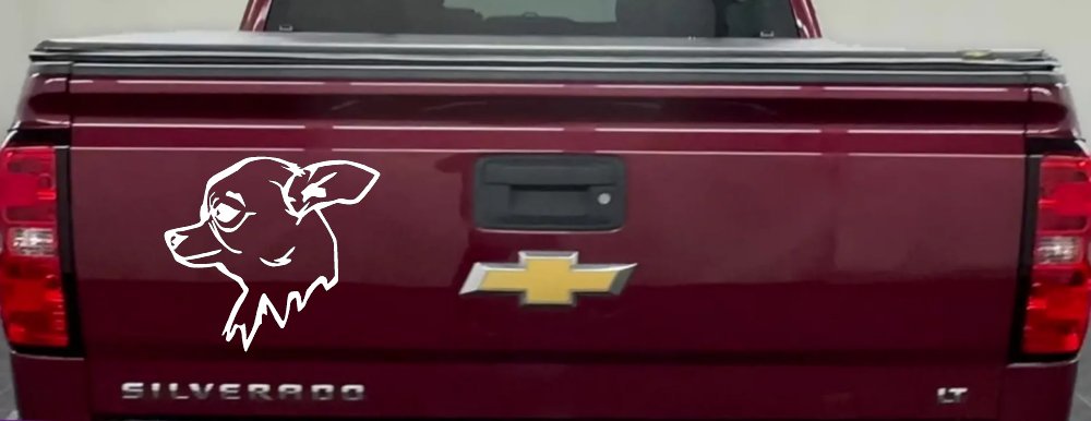 Chihuahua Dog Car or Truck Window Decal Sticker (White)