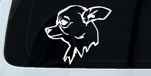 Chihuahua Dog Car or Truck Window Decal Sticker (White)