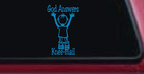 God Answers Knee Mail Prayers Boy Christian Car or Truck Window Decal Sticker