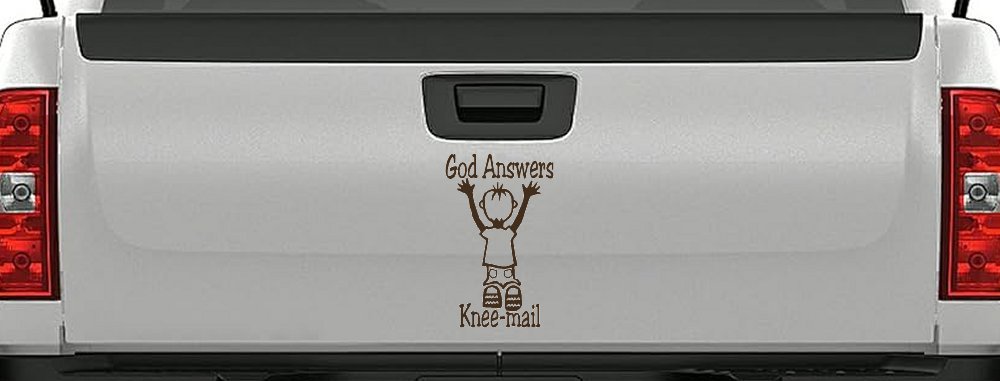 God Answers Knee Mail Prayers Boy Christian Car or Truck Window Decal Sticker