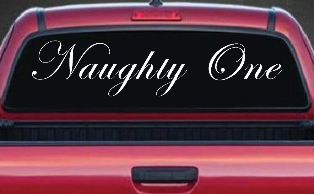 Naughty One Car or Truck Window Decal Sticker (White)