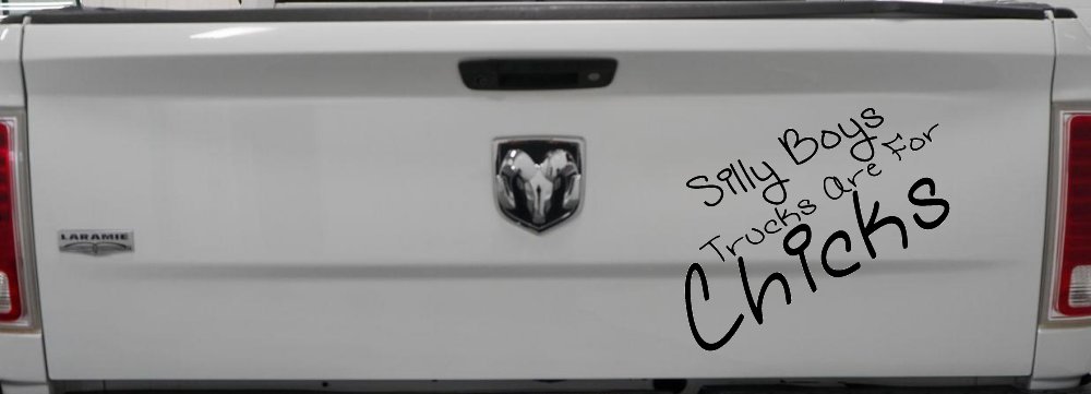 Silly Boys Trucks Are For Chicks Off Road Car or Truck Window Decal Sticker (Black)